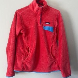 Hot Pink Patagonia T-Snap Fleece Pullover - Medium